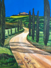 La Toscane et les 3 petits lapins| Peinture à l’huile | Paysage | Daniel Ducarmel