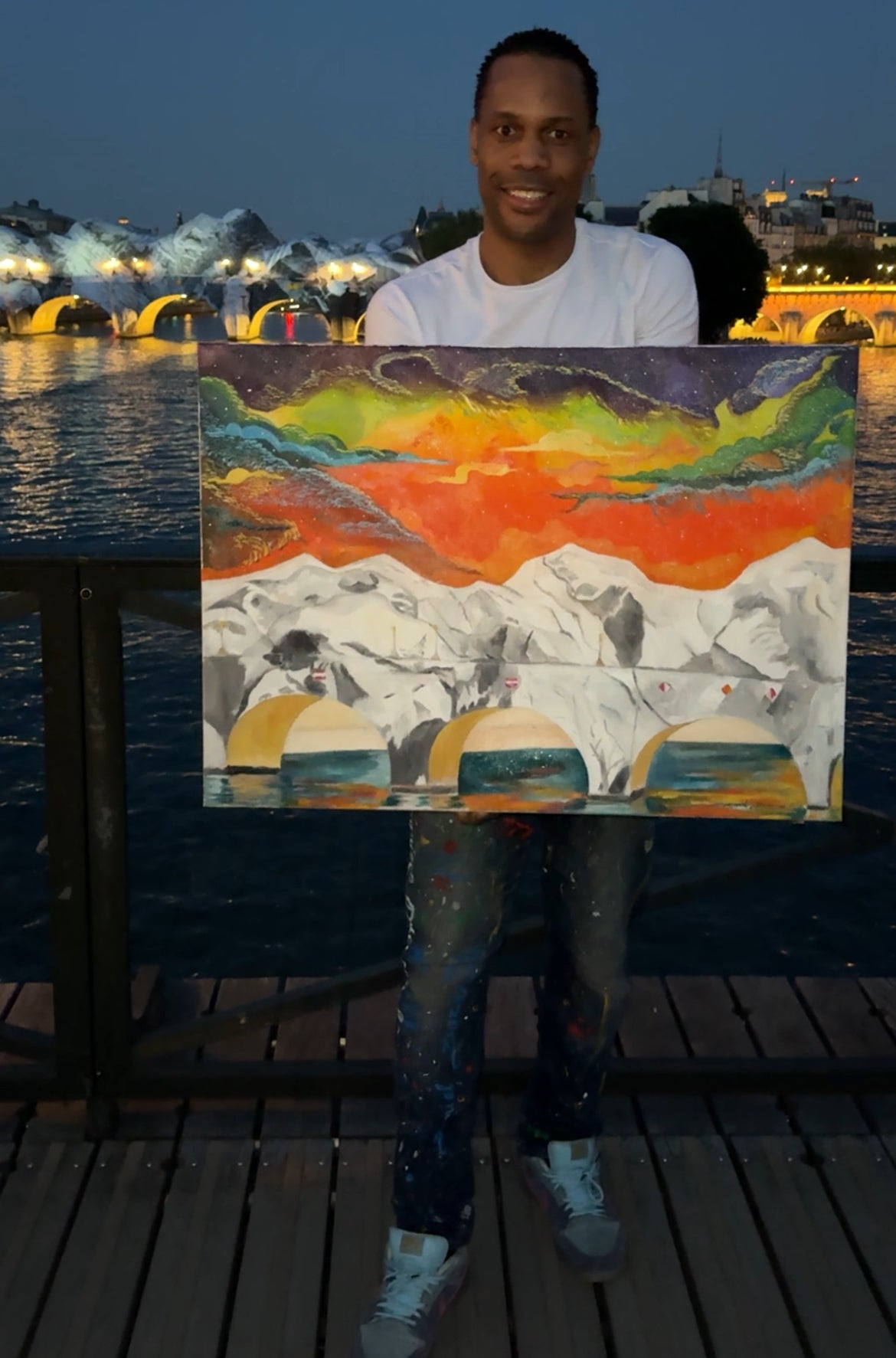 Pont Neuf — Peinture originale à l'huile sur toile par Daniel Ducarmel | Série Hors Cadres