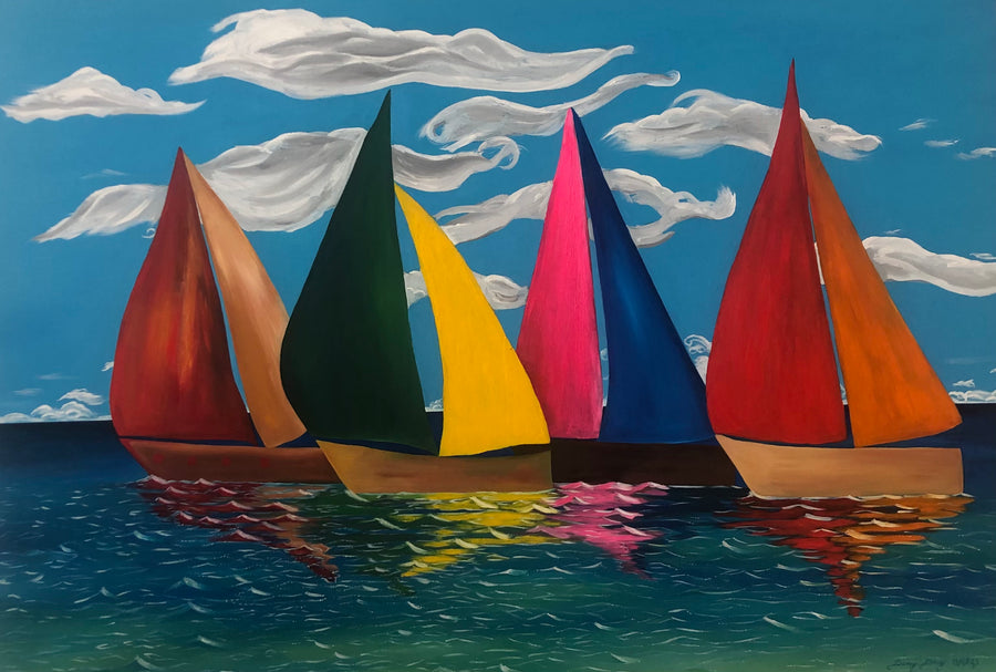 Paysage abstrait, 80 × 100 cm